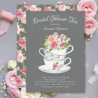 Elegant Bridal Shower Tea Invitations