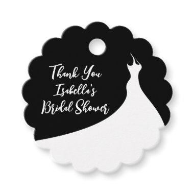 Elegant Bridal Shower Thank You black Favor Tags