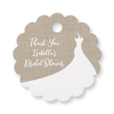 Elegant Bridal Shower Thank You burlap Favor Tags