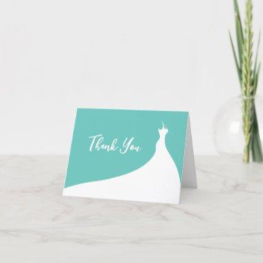 Elegant Bridal Shower Thank You Invitations turquoise