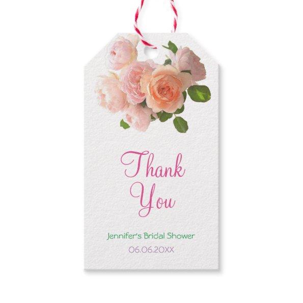 Elegant Bridal Shower Thank You Script Watercolor Gift Tags