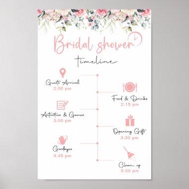 Elegant Bridal Shower Timeline Sign