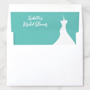 Elegant Bridal Shower turquoise Envelope Liner