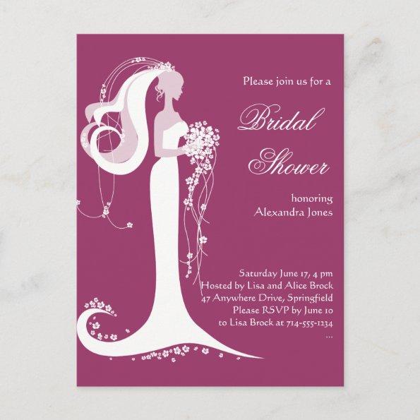 Elegant Bride Bridal Shower Party Invitations 3