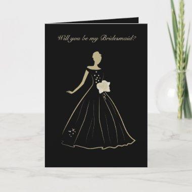 elegant Bride Bridesmaid Folded Greeting Invitations