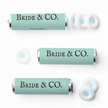 Elegant Bride & Co Teal Blue Pearl Bridal Shower Breath Savers® Mints