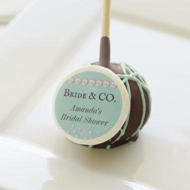 Elegant Bride & Co Teal Blue Pearl Bridal Shower Cake Pops