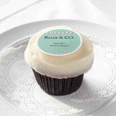 Elegant Bride & Co Teal Blue Pearl  Edible Frosting Rounds
