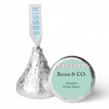 Elegant Bride & Co Teal Blue Pearl Bridal Shower Hershey®'s Kisses®