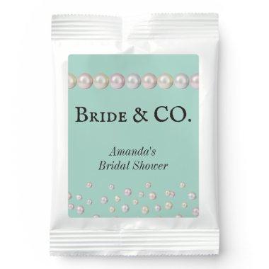 Elegant Bride & Co Teal Blue Pearl Bridal Shower Margarita Drink Mix