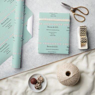 Elegant Bride & Co Teal Blue Pearl  Wrapping Paper