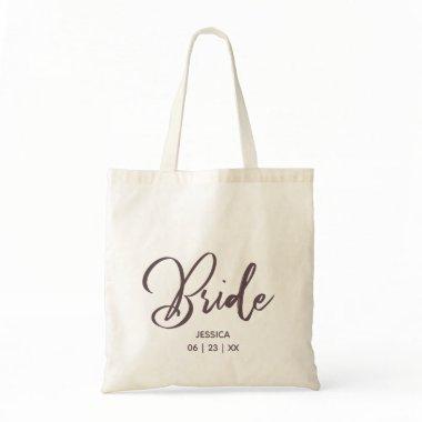 Elegant Bride Hand Painted Monogram Tote Bag