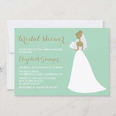 Elegant Bride Silhouette Bridal Shower Invitations