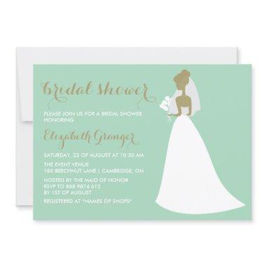 Elegant Bride Silhouette Bridal Shower Invitations