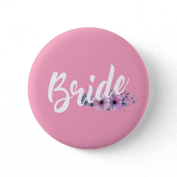 Elegant Bride Wedding Calligraphy | Pin Button