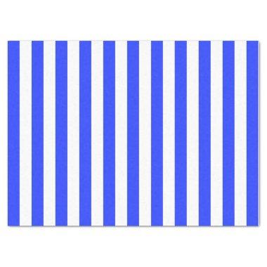 Elegant Bright Royal Blue Striped Pattern Tissue Paper