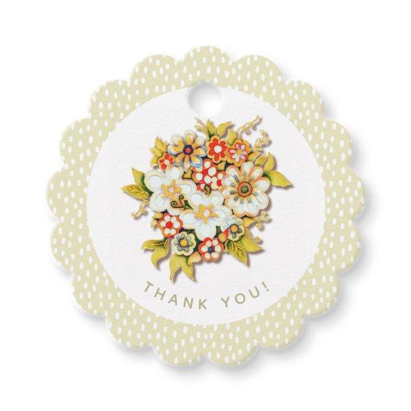 Elegant Bright Wild Floral Dots Pattern Wedding Favor Tags