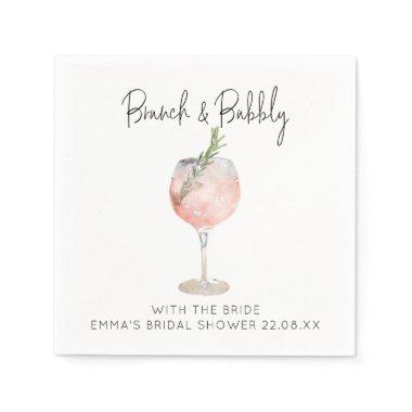 Elegant Brunch and Bubbly Bridal Shower Napkin