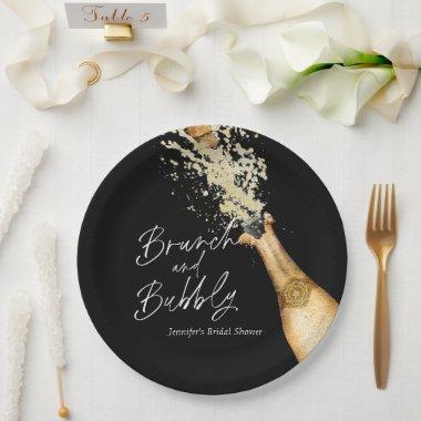 Elegant Brunch and Bubbly Bridal Shower Paper Plates