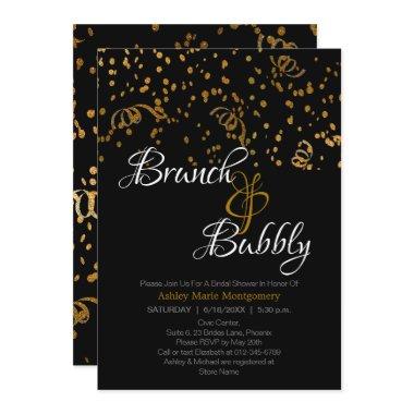 Elegant Brunch Bubbly  Gold Confetti