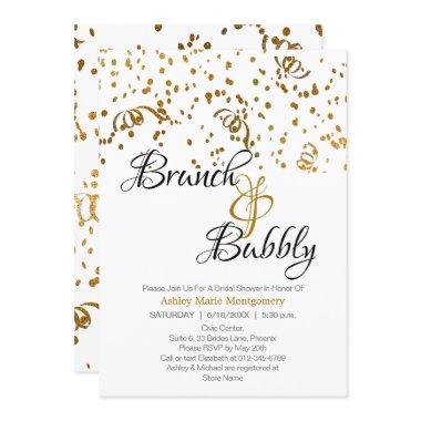 Elegant Brunch Bubbly  Gold Confetti