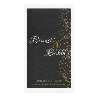 Elegant Brunch Bubbly Bridal Shower Gold Confetti Paper Guest Towels