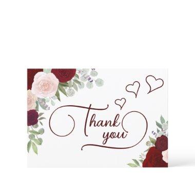 Elegant Burgundy & Blush Boho Roses  Thank You