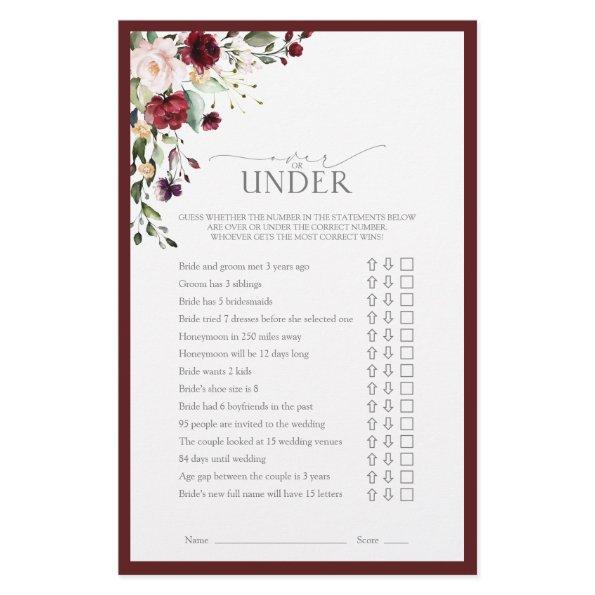Elegant Burgundy Blush Floral  Game