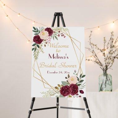 Elegant Burgundy Floral  Welcome Foam Board