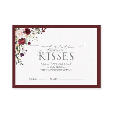 Elegant Burgundy Watercolor Bridal Shower Game Enclosure Invitations