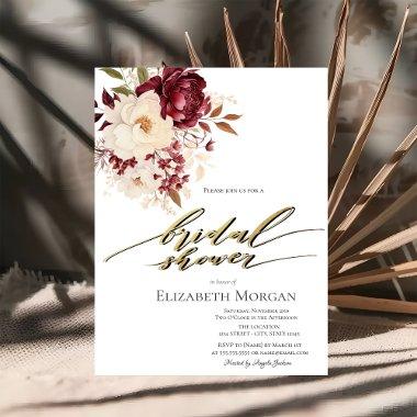 Elegant Burgundy White Flowers