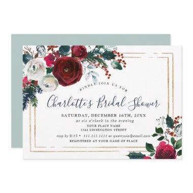 Elegant Burgundy Winter Roses Floral