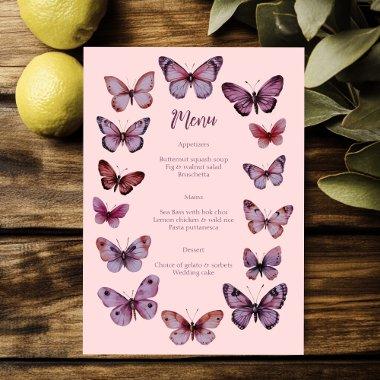 Elegant Butterflies Wedding CUSTOM Party Menu