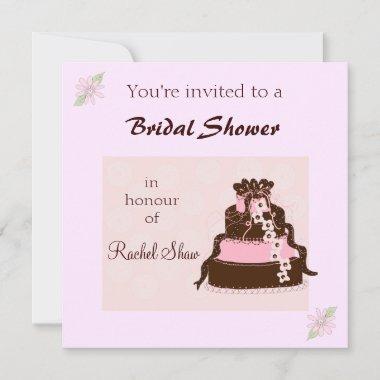 Elegant Cake Bridal Shower Invitations