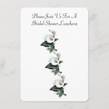 Elegant Calla Lily Floral Bridal Shower Luncheon Invitations