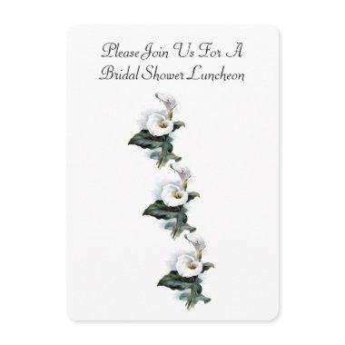 Elegant Calla Lily Floral Bridal Shower Luncheon Invitations