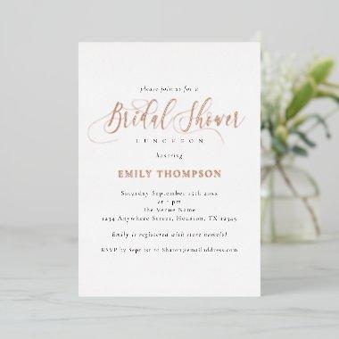 Elegant Calligraphy  Real Rose Gold F Foil