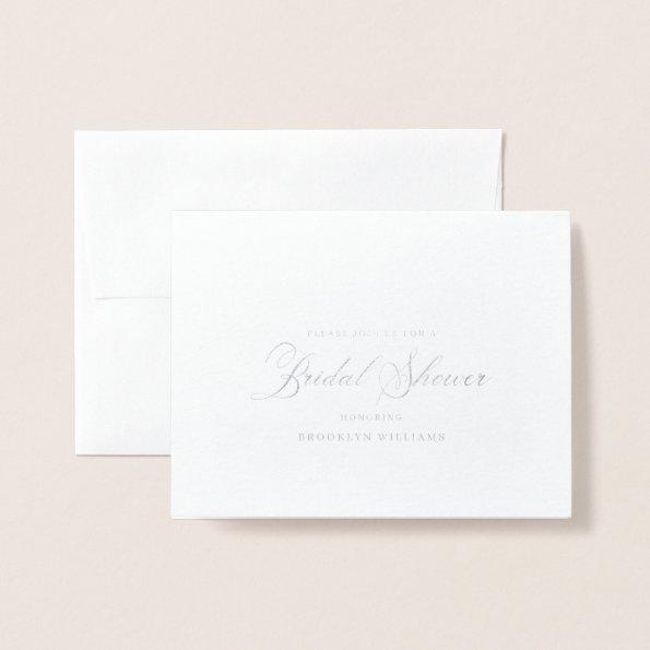 Elegant Calligraphy  Silver Foil