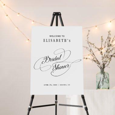 Elegant calligraphy bridal shower welcome sign