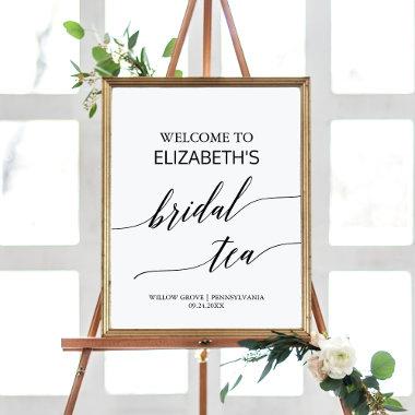 Elegant Calligraphy Bridal Tea Welcome Poster