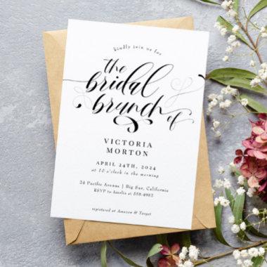 Elegant Calligraphy Classic Bridal Brunch Invitations