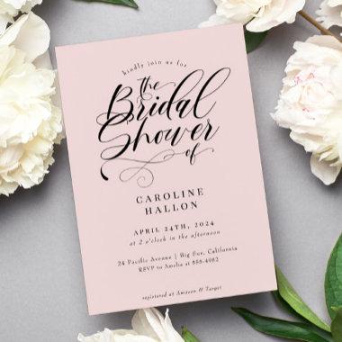 Elegant Calligraphy Classic Bridal Shower Invitati Invitations