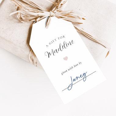 Elegant Calligraphy Display Shower Gift Tags