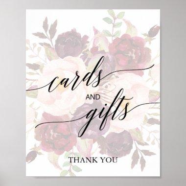 Elegant Calligraphy | Faded Floral Invitations & Gifts Poster