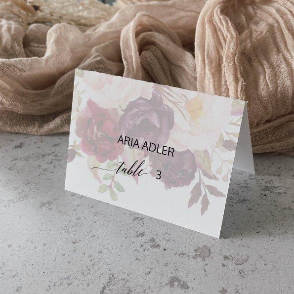 Elegant Calligraphy | Faded Floral Escort Cards