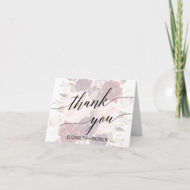 Elegant Calligraphy | Faded Floral Thank You Invitations