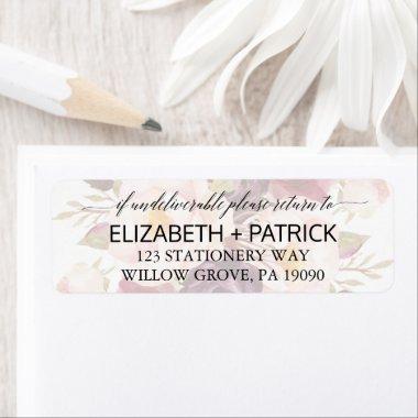 Elegant Calligraphy | Faded Floral Wedding Label