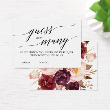 Elegant Calligraphy & Floral Guess How Many Kisses