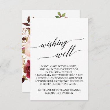 Elegant Calligraphy | Floral Wedding Wishing Well Enclosure Invitations