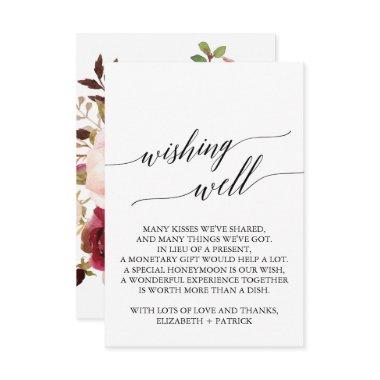 Elegant Calligraphy | Floral Wedding Wishing Well Enclosure Invitations